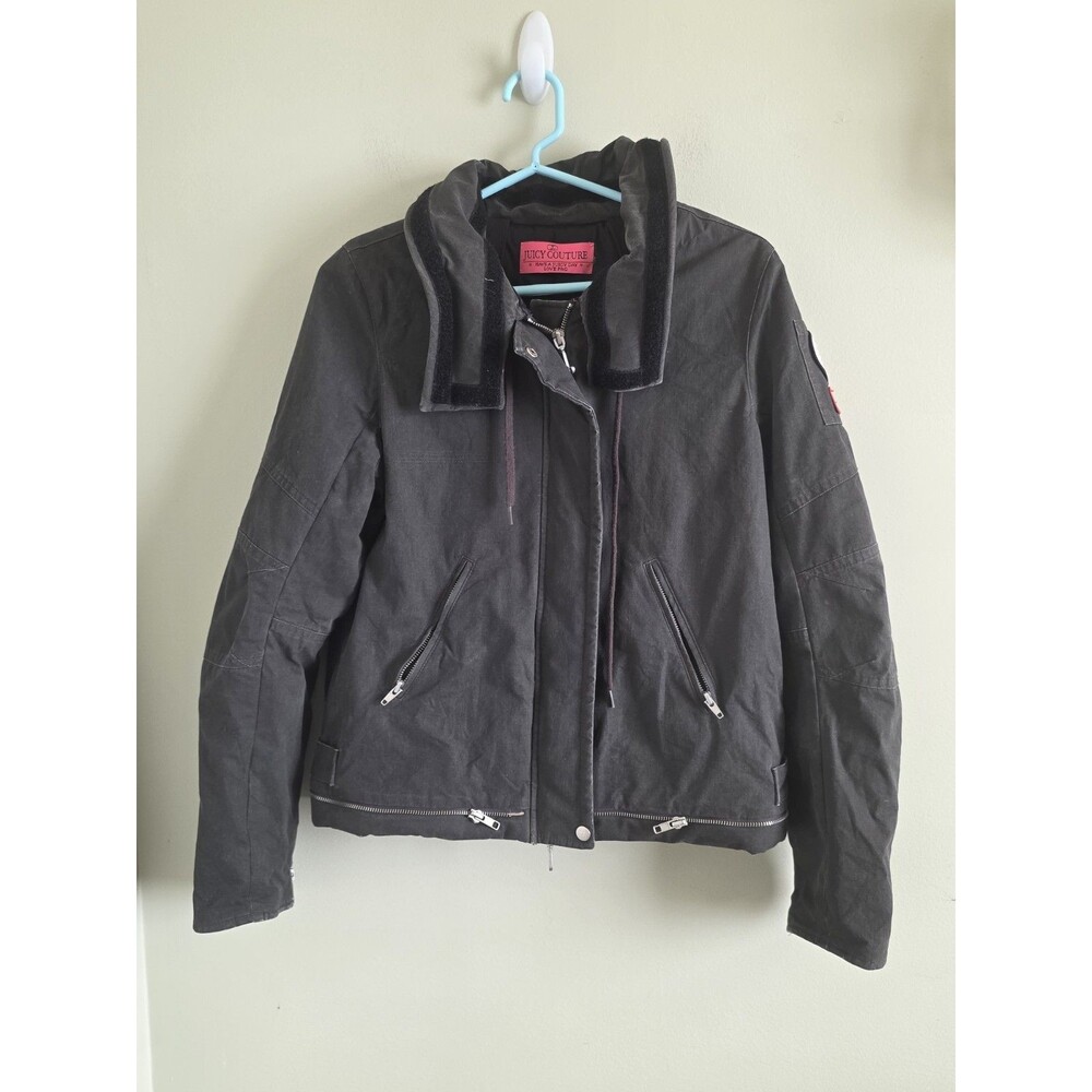 Vintage Juicy Couture Have A Juicy Day Love P&G Cable Collared Gray Jacket M